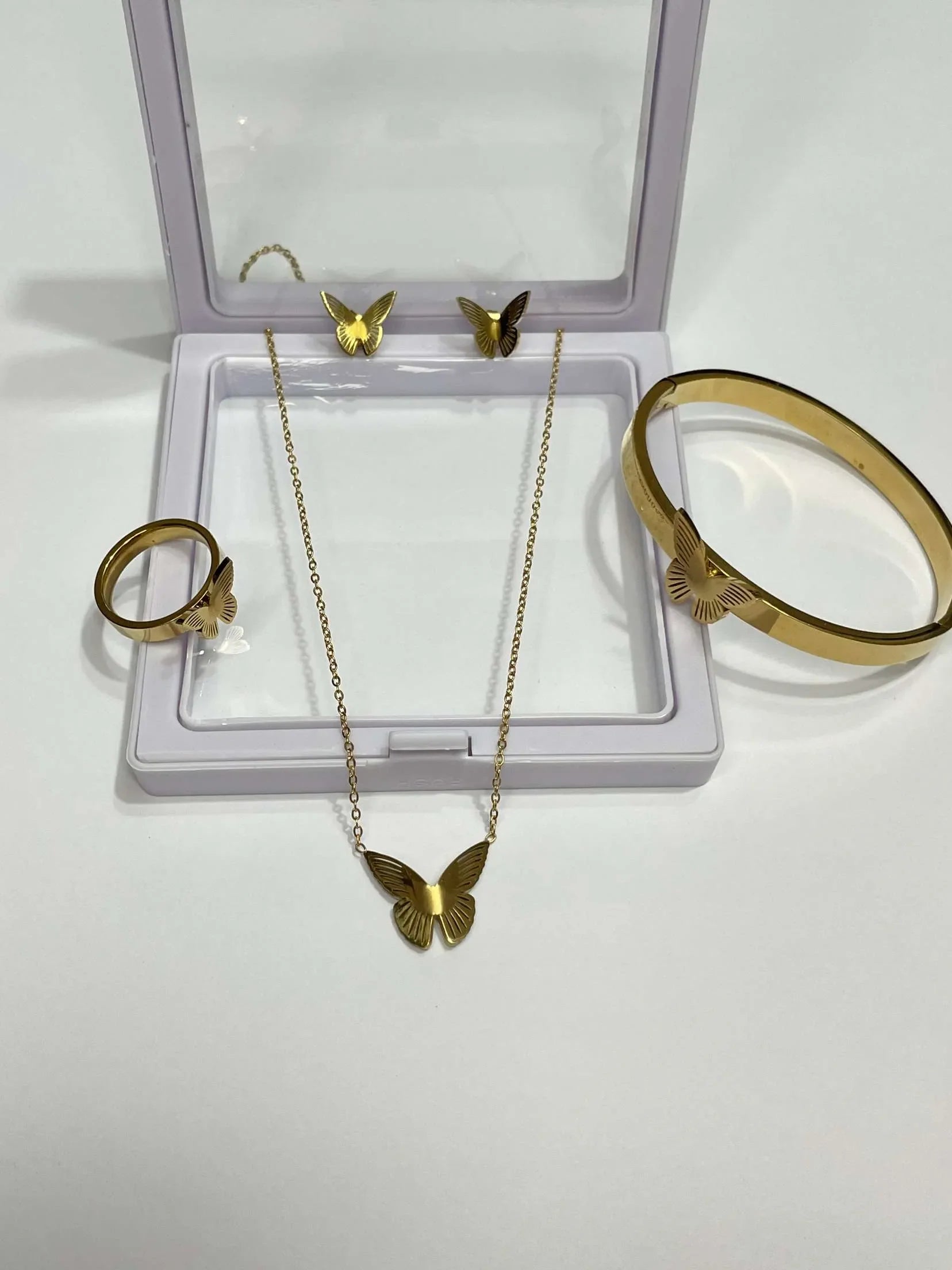 Butterfly Stainless Steel Jewellery Set (4-Piece)