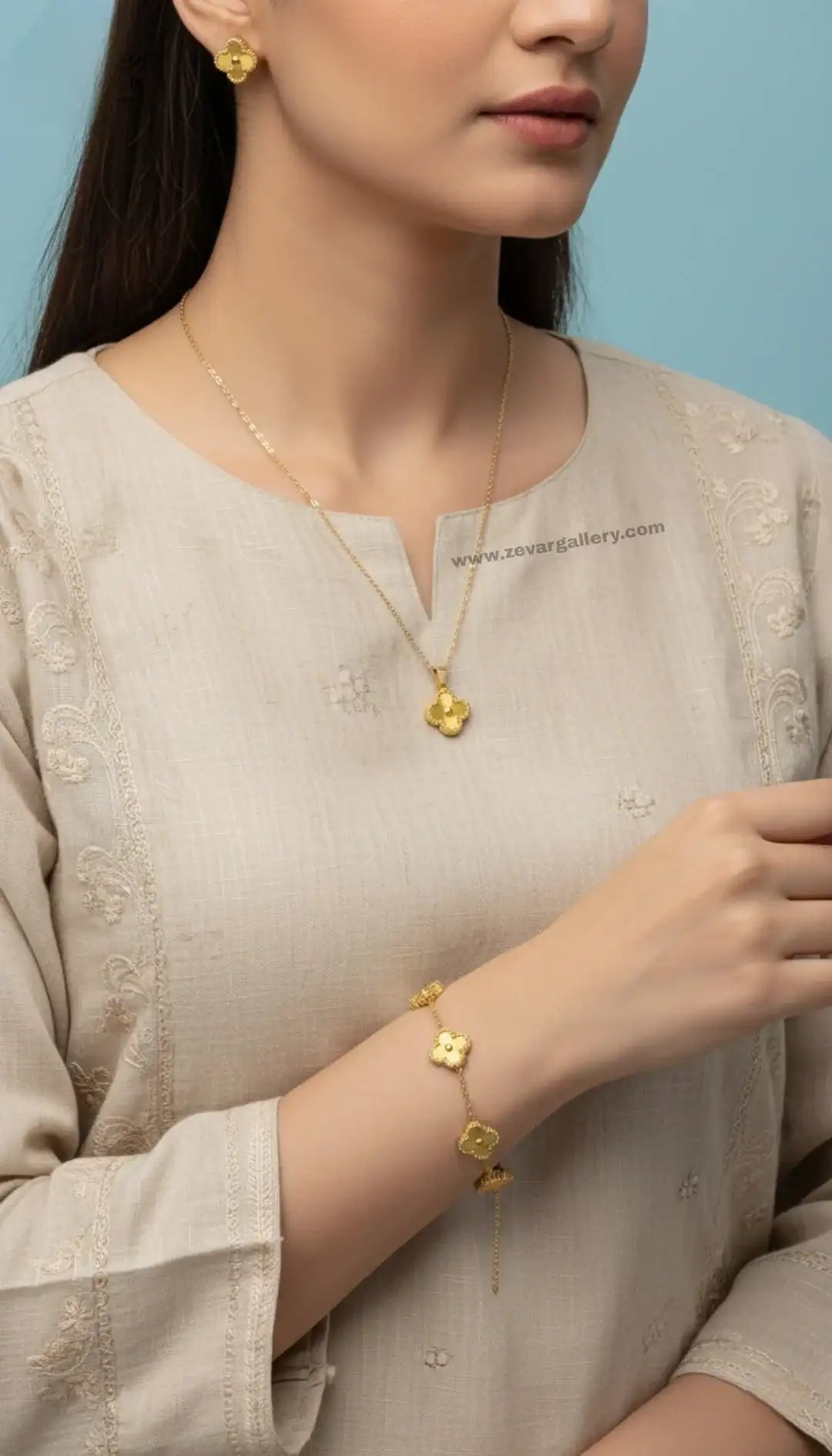 Clover Jewellery Set – Pure 100% Stainless Steel by Zevar Gallery