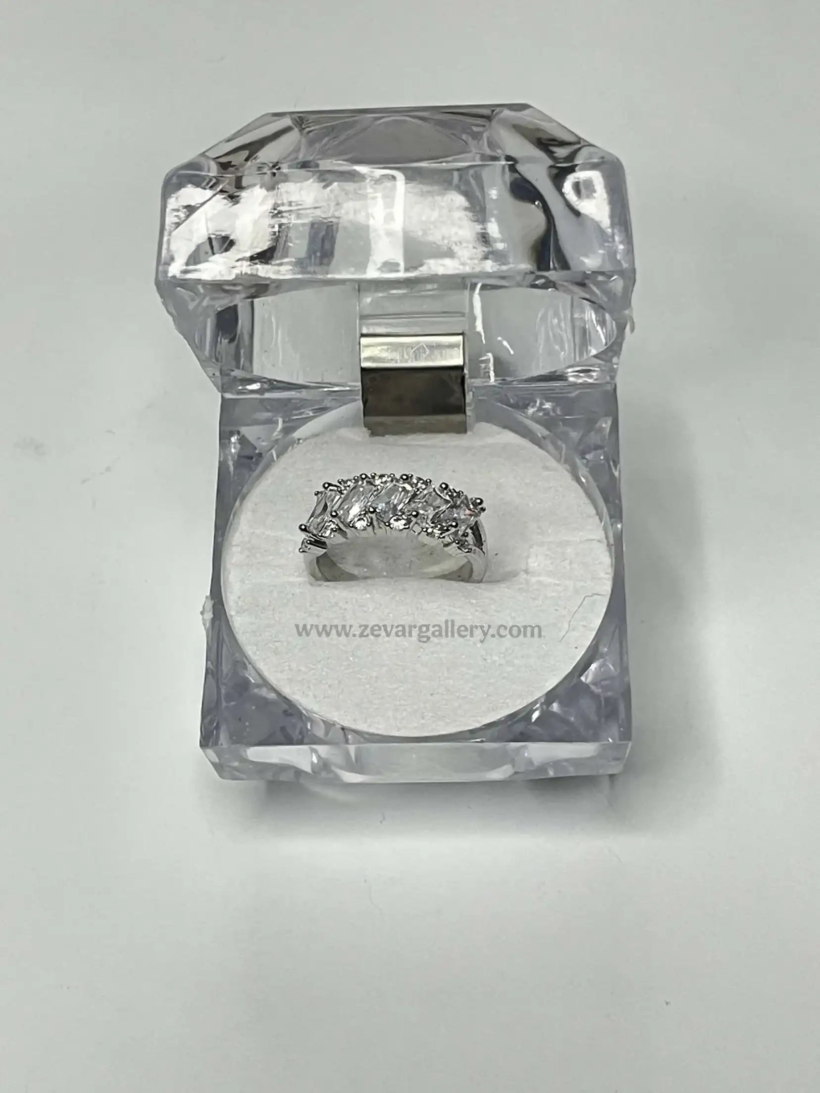 Premium Sparkling 5-Crystal Sterling Ring  – Gold & SIlver Colors