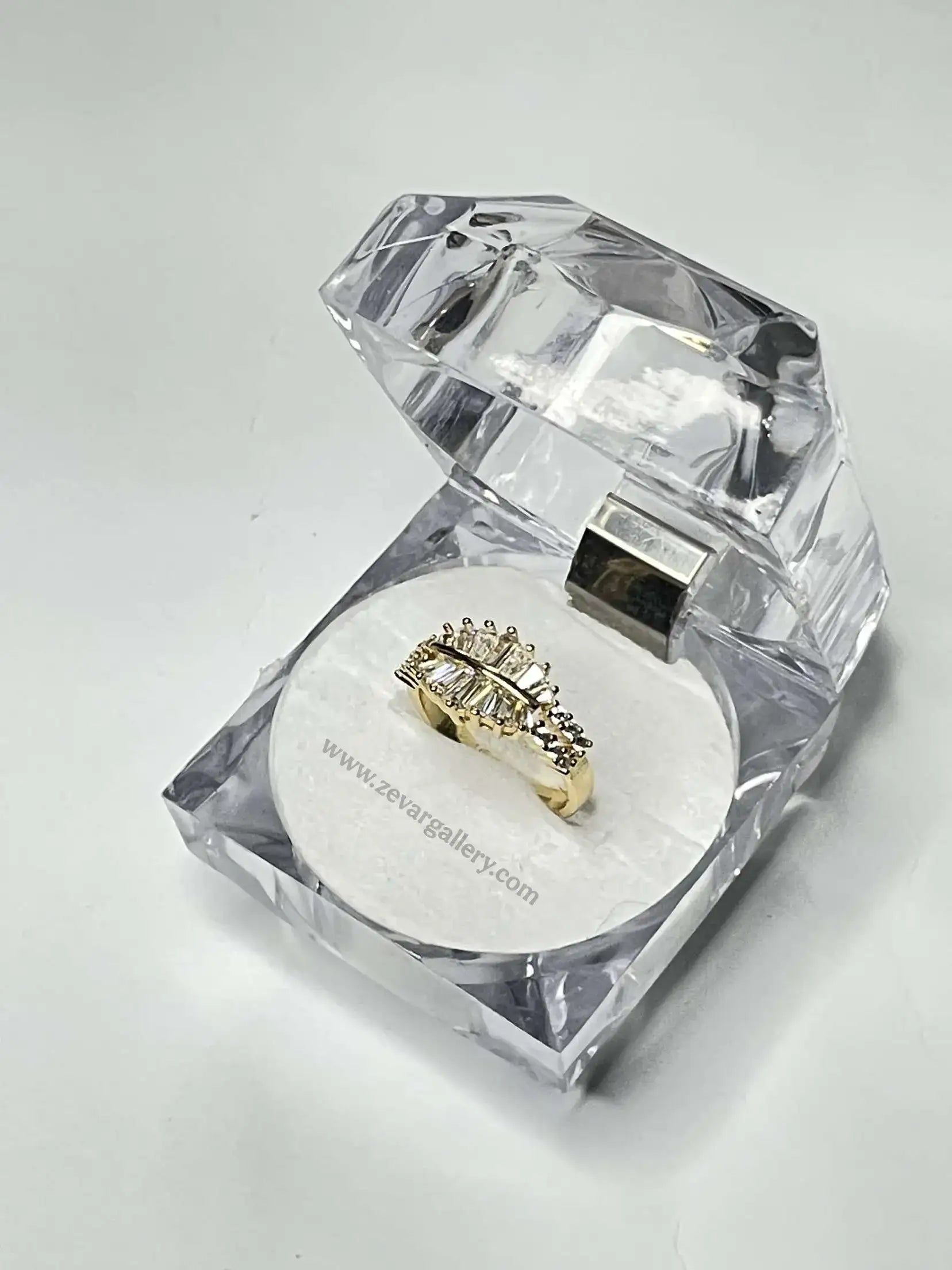 Marquise sparkling crown design adjustable ring in silver – Zevar Gallery