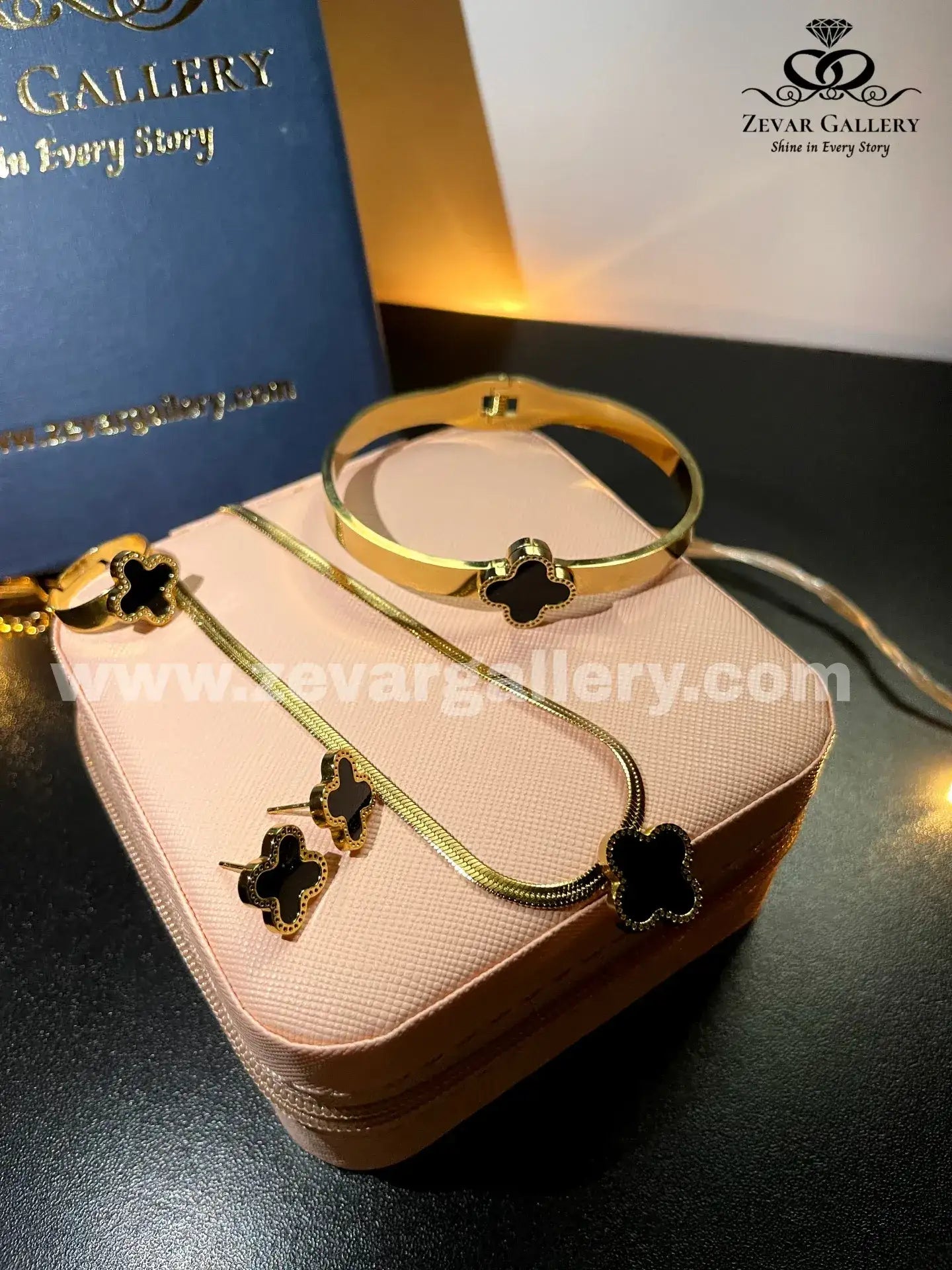 Clover Stainless Steel Complete Jewellery Set - Zevar Gallery