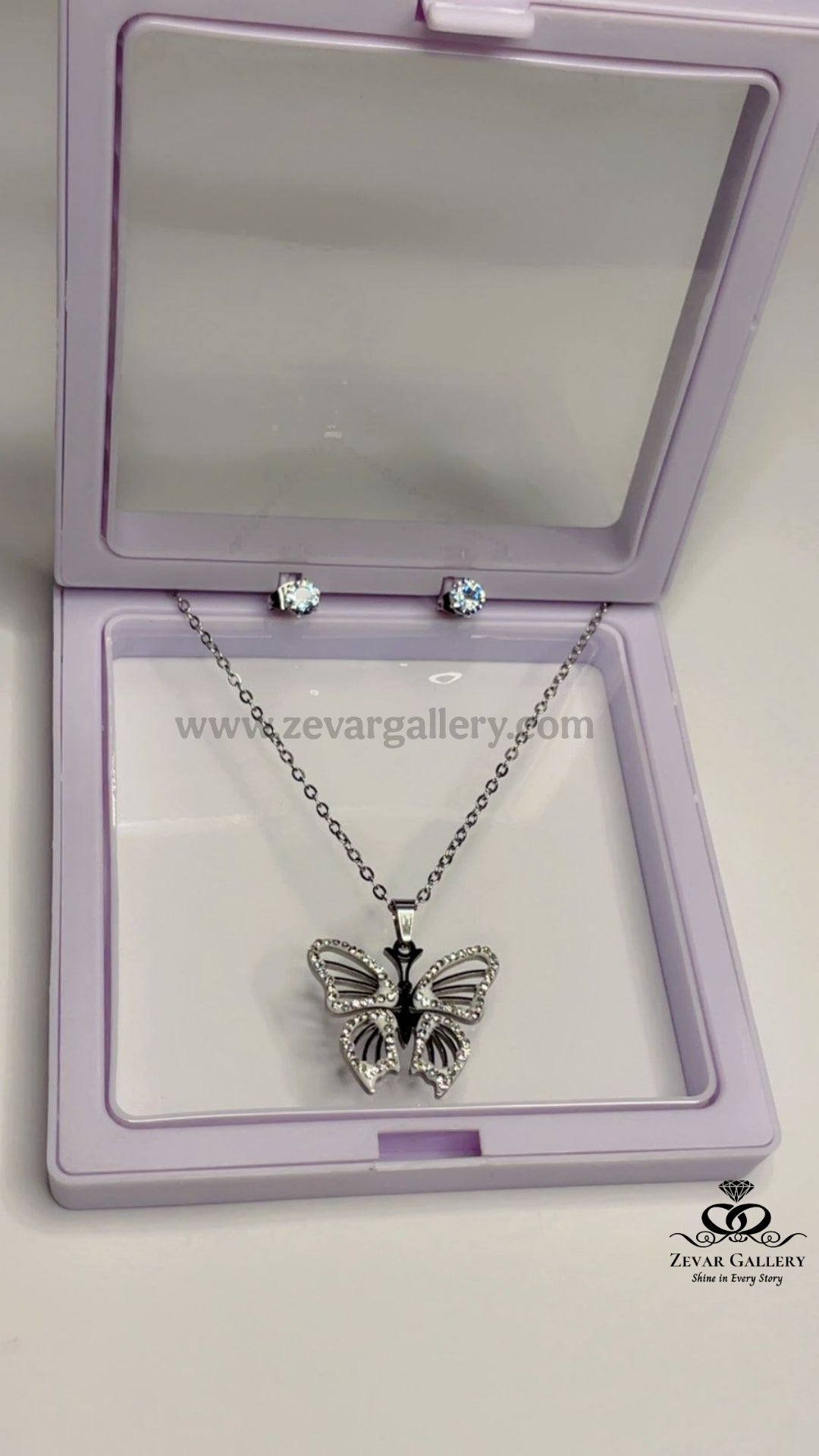 Butterfly Jewellery Set - Necklace & Earrings | Zevar Gallery
