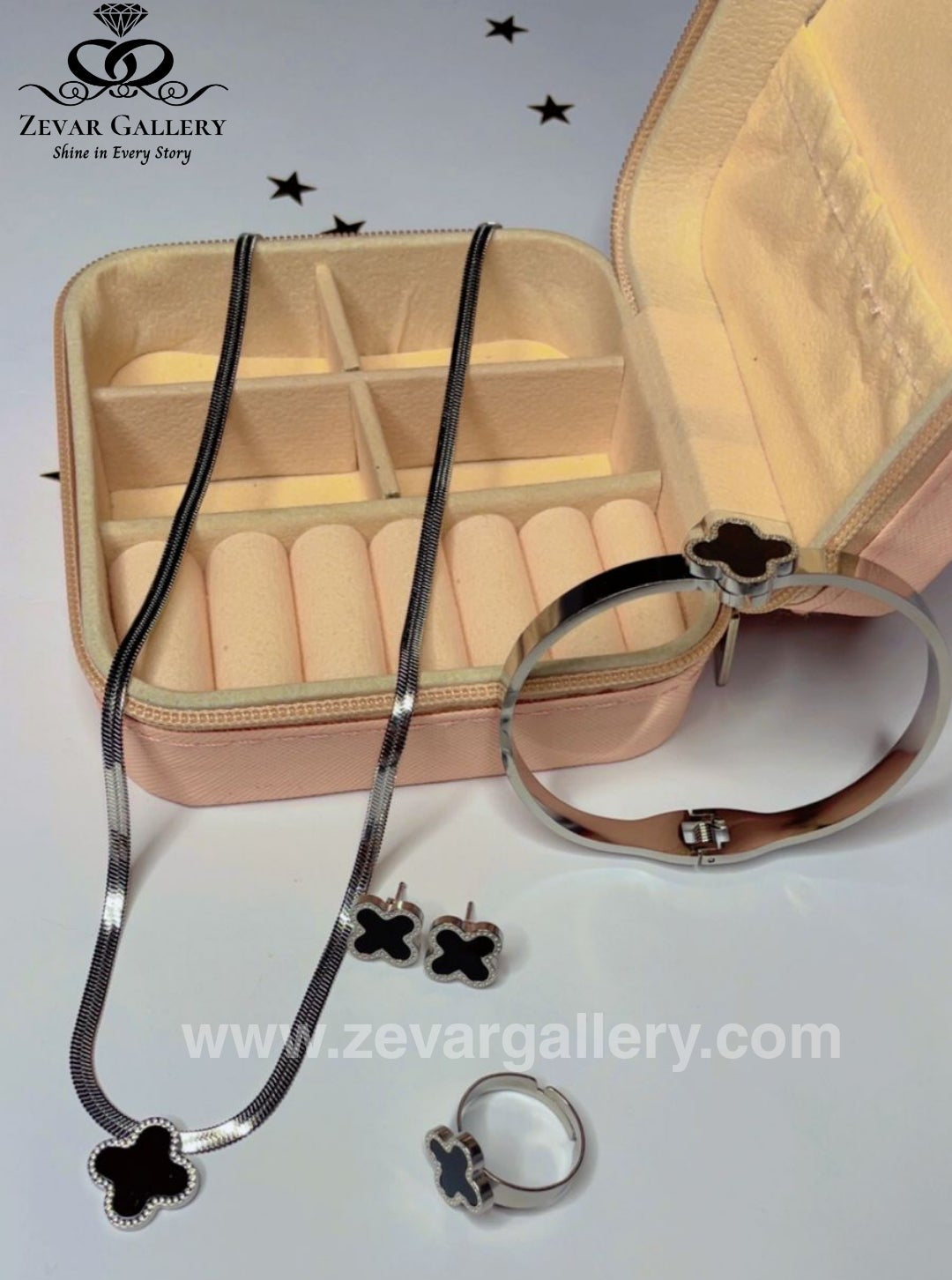 Clover Stainless Steel Complete Jewellery Set - Zevar Gallery