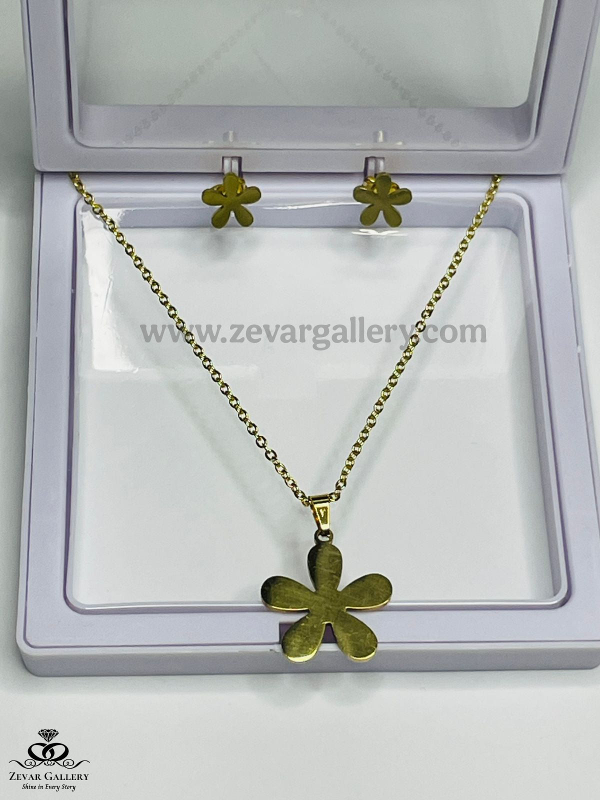 Flower Design Necklace and Earrings Set for Women – Zevar Gallery