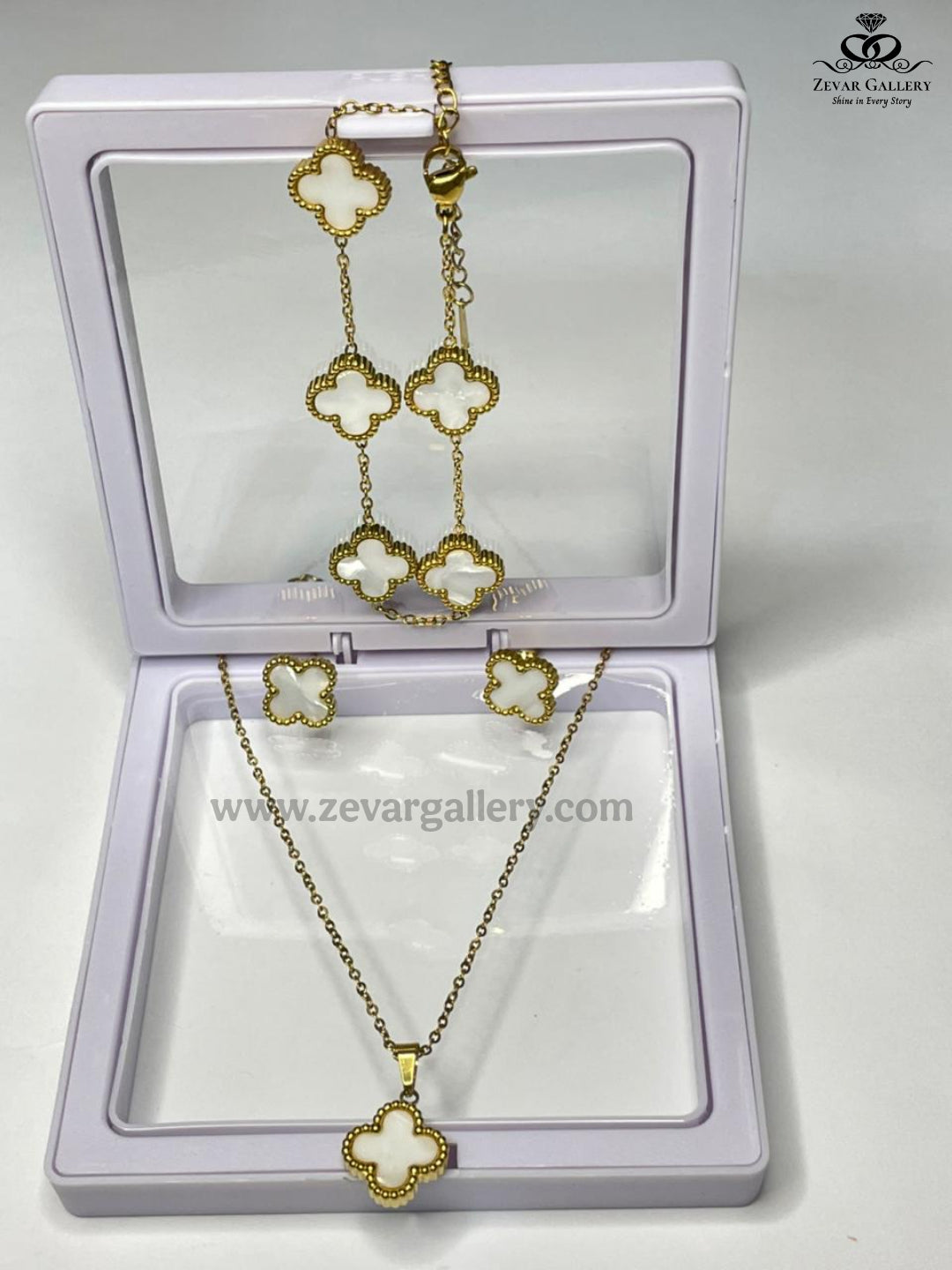 Clover Jewellery Set – Pure 100% Stainless Steel by Zevar Gallery