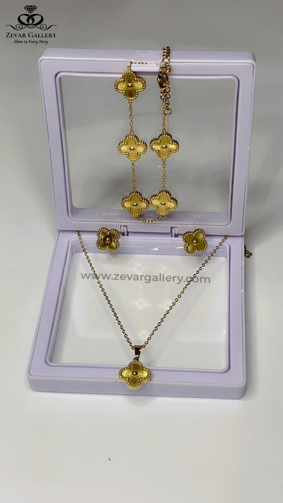 Clover Jewellery Set – Pure 100% Stainless Steel by Zevar Gallery