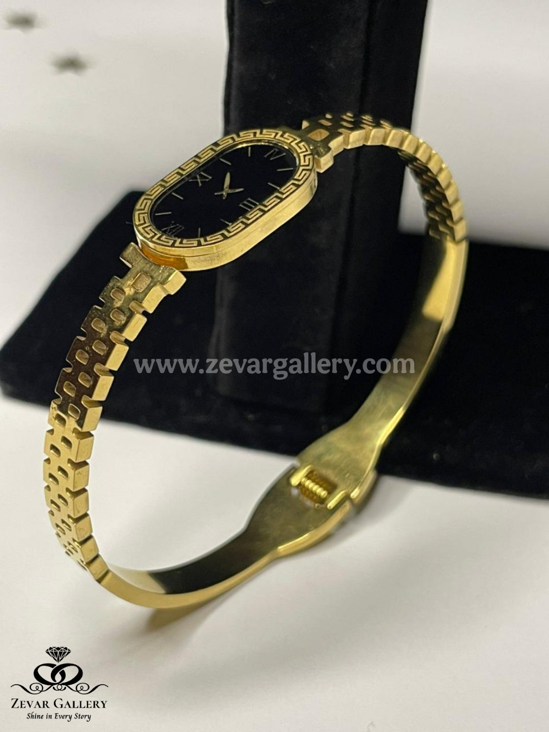 Stylish stainless steel watch design bangle for women by Zevar Gallery